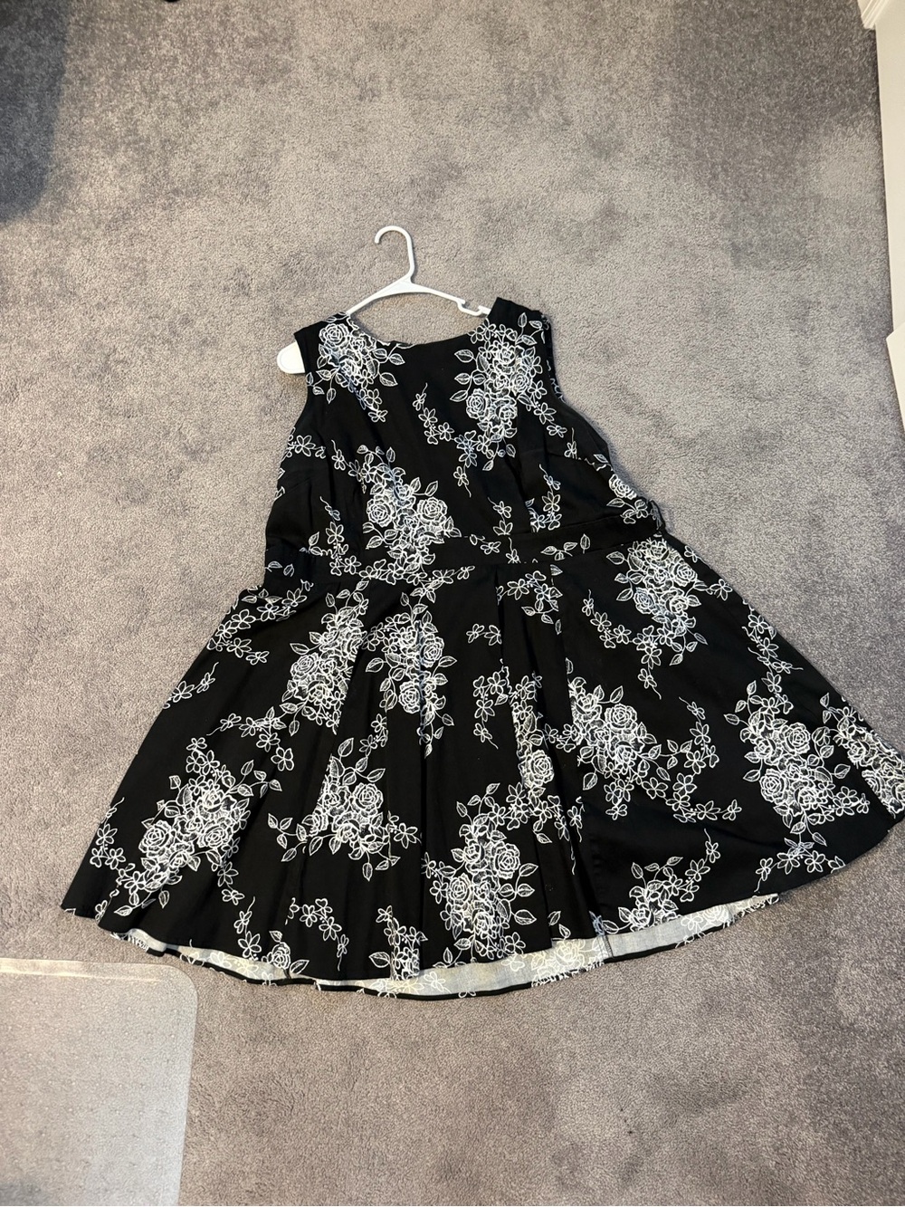 Ixia Black and White Floral Fit and Flare Dress